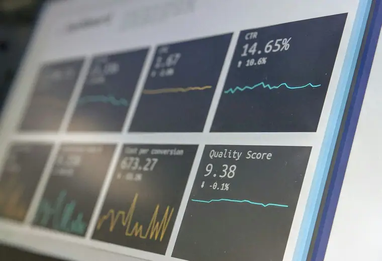 Analytics dashboards with charts