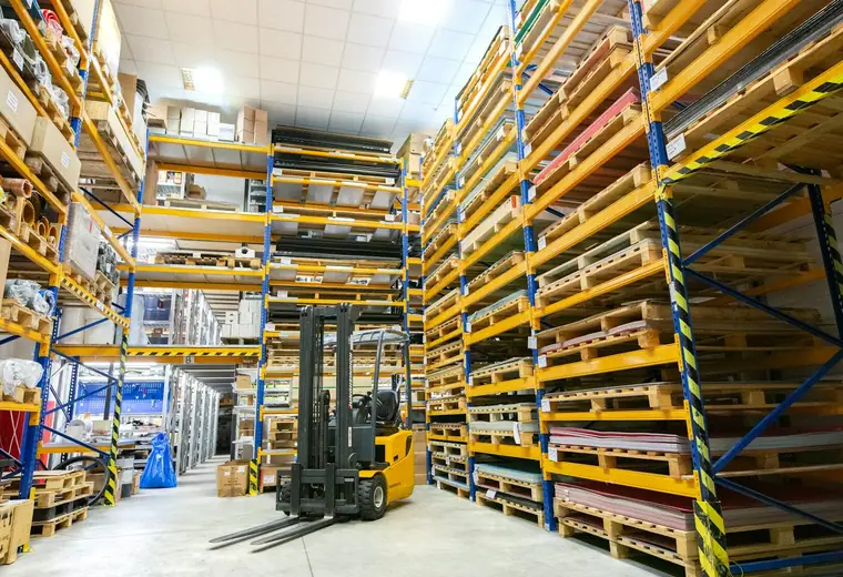 Forklift in a warehouse complex